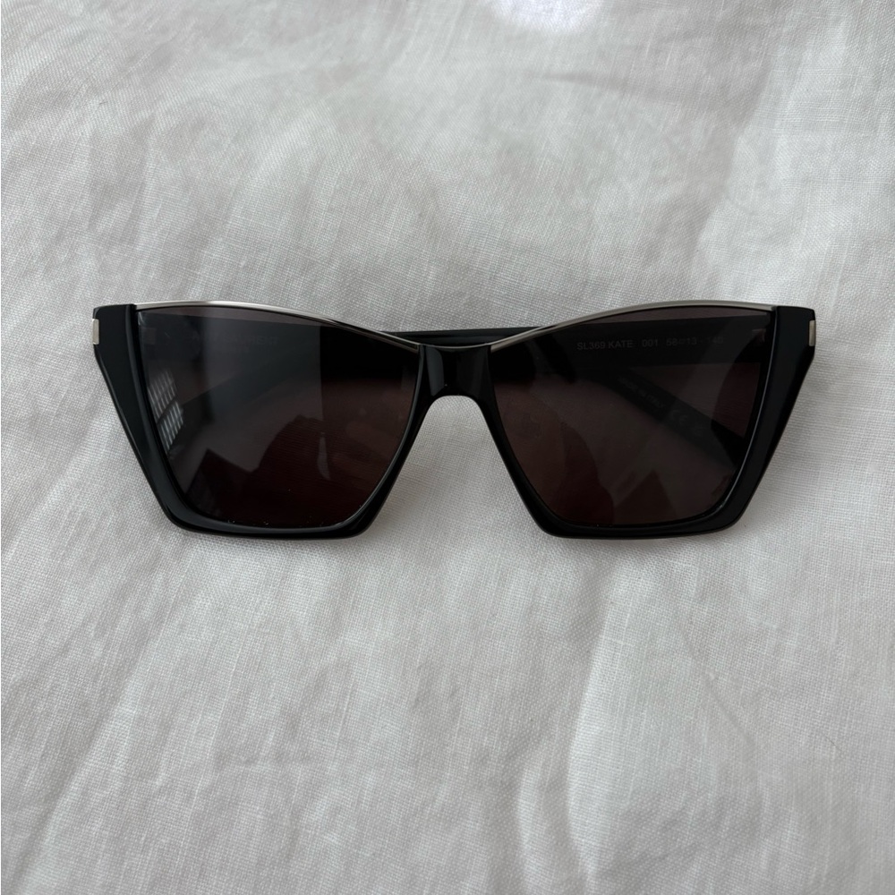 Saint Laurent Black Sunglasses with Bold Angular Shape and Dark Lenses